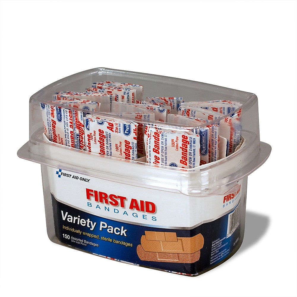 First Aid Only Adhesive Bandages Variety Pack, 150/Box