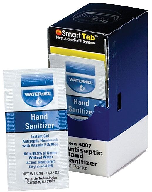 First Aid Only Antiseptic Hand Sanitizer Packets, 10/Box