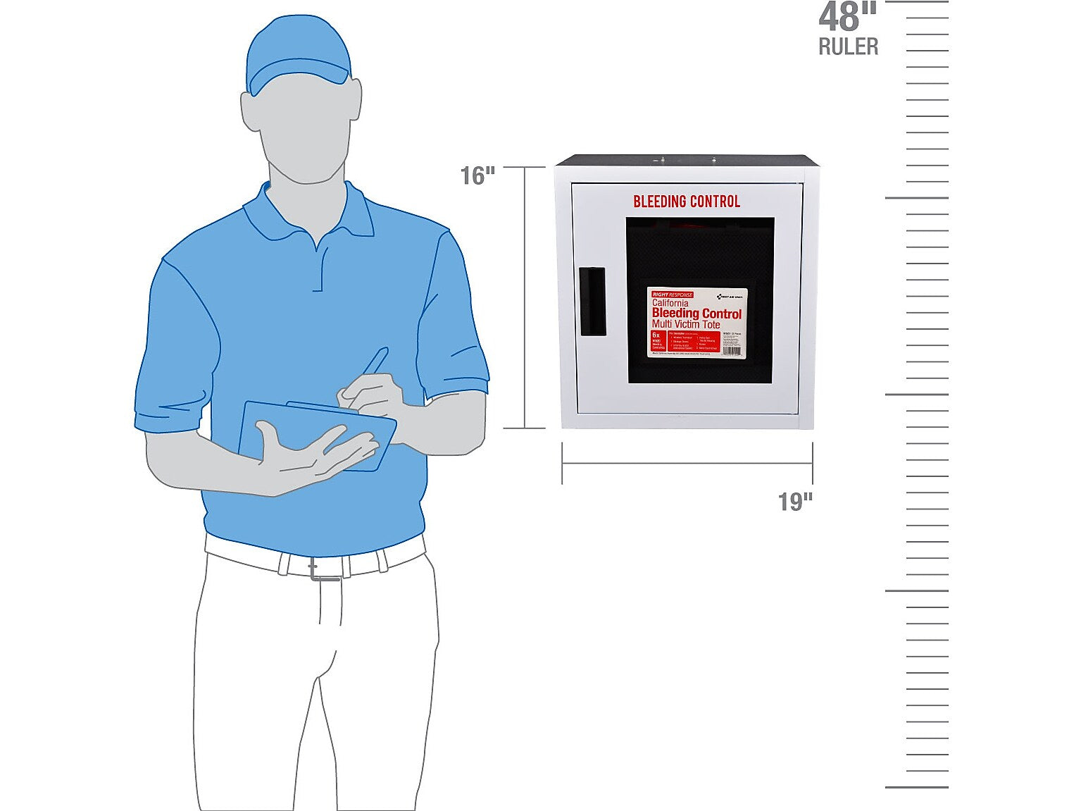 First Aid Only Bleeding Control Cabinet with Multiple Victim Tote, California AB2260, Without Alarm