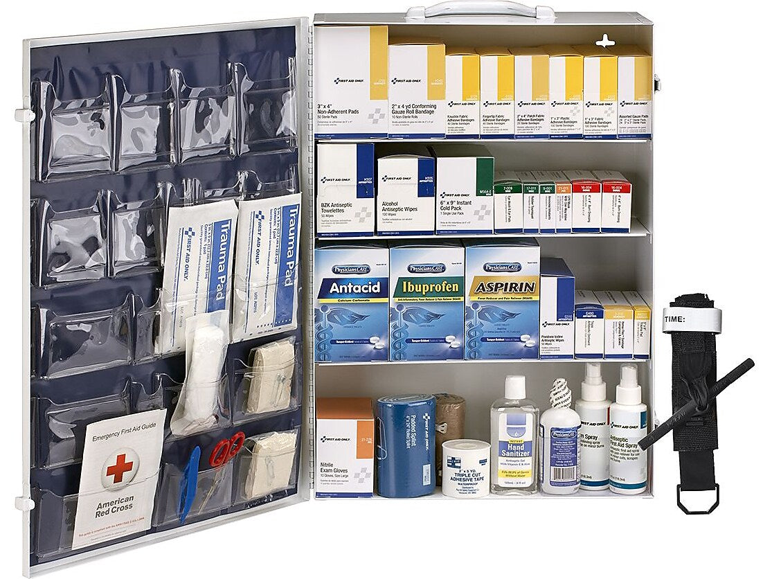 First Aid Only First Aid Cabinet, ANSI Class B, 150 People, 1462 Pieces, White