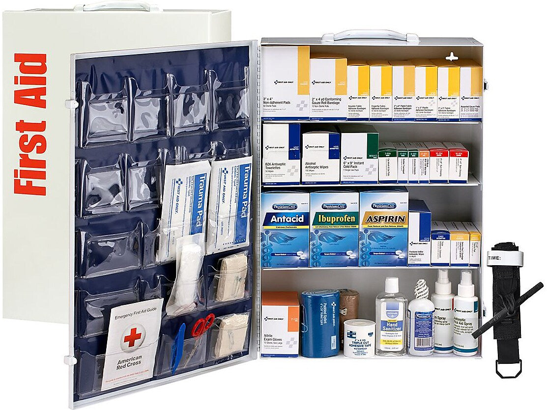 First Aid Only First Aid Cabinet, ANSI Class B, 150 People, 1462 Pieces, White