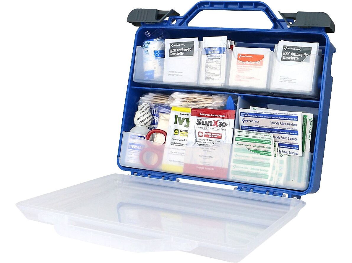 First Aid Only First Aid Kits, 322 Pieces, Clear/Blue