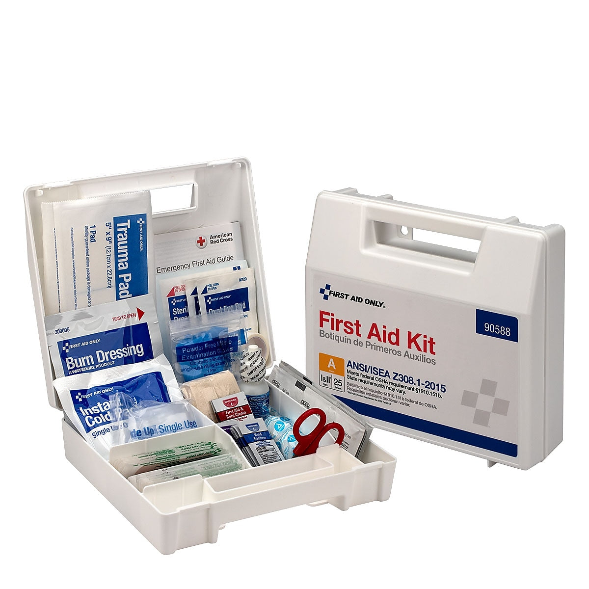 First Aid Only First Aid Kits, 89 Pieces, 25 People, White