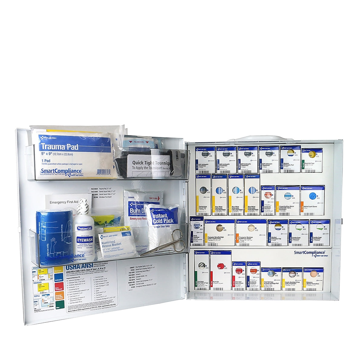 First Aid Only Food Service First Aid Cabinet, ANSI Class B, 100 People, 337 Pieces, White, Kit