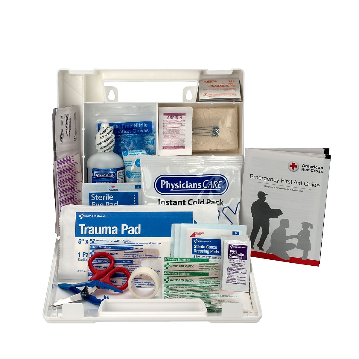 First Aid Only Plastic First Aid Kit, 25 People, 106 Pieces