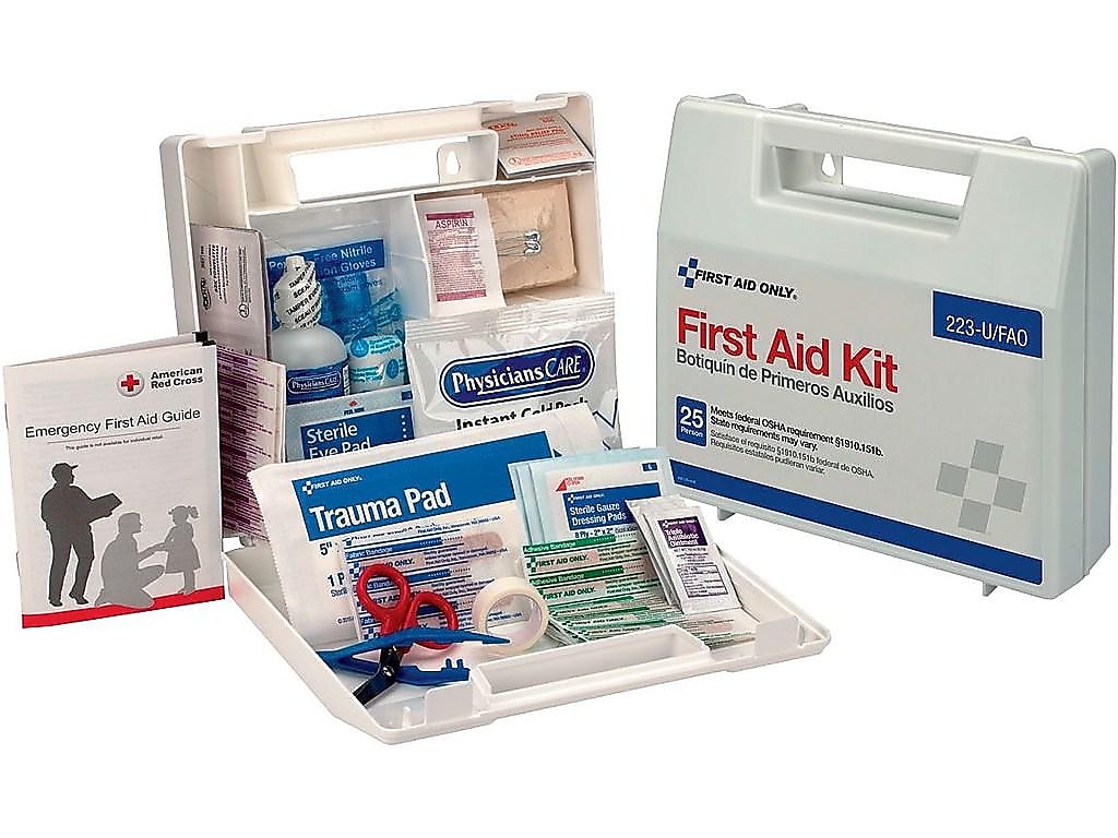 First Aid Only Plastic First Aid Kit, 25 People, 106 Pieces