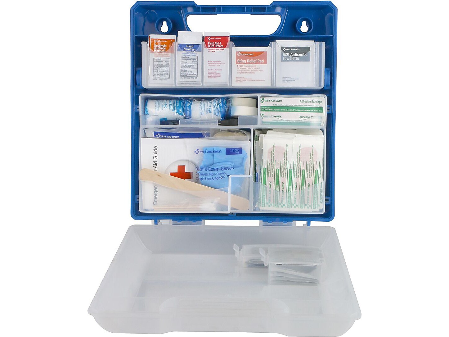 First Aid Only QuickTreat First Aid Kits, 370 Pieces, Clear/Blue