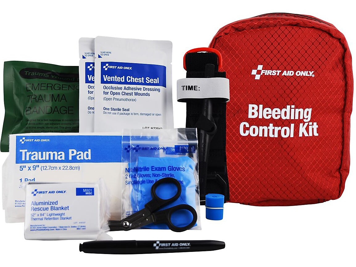 First Aid Only Right Response Bleeding Control Kit for Limb & Chest Wounds