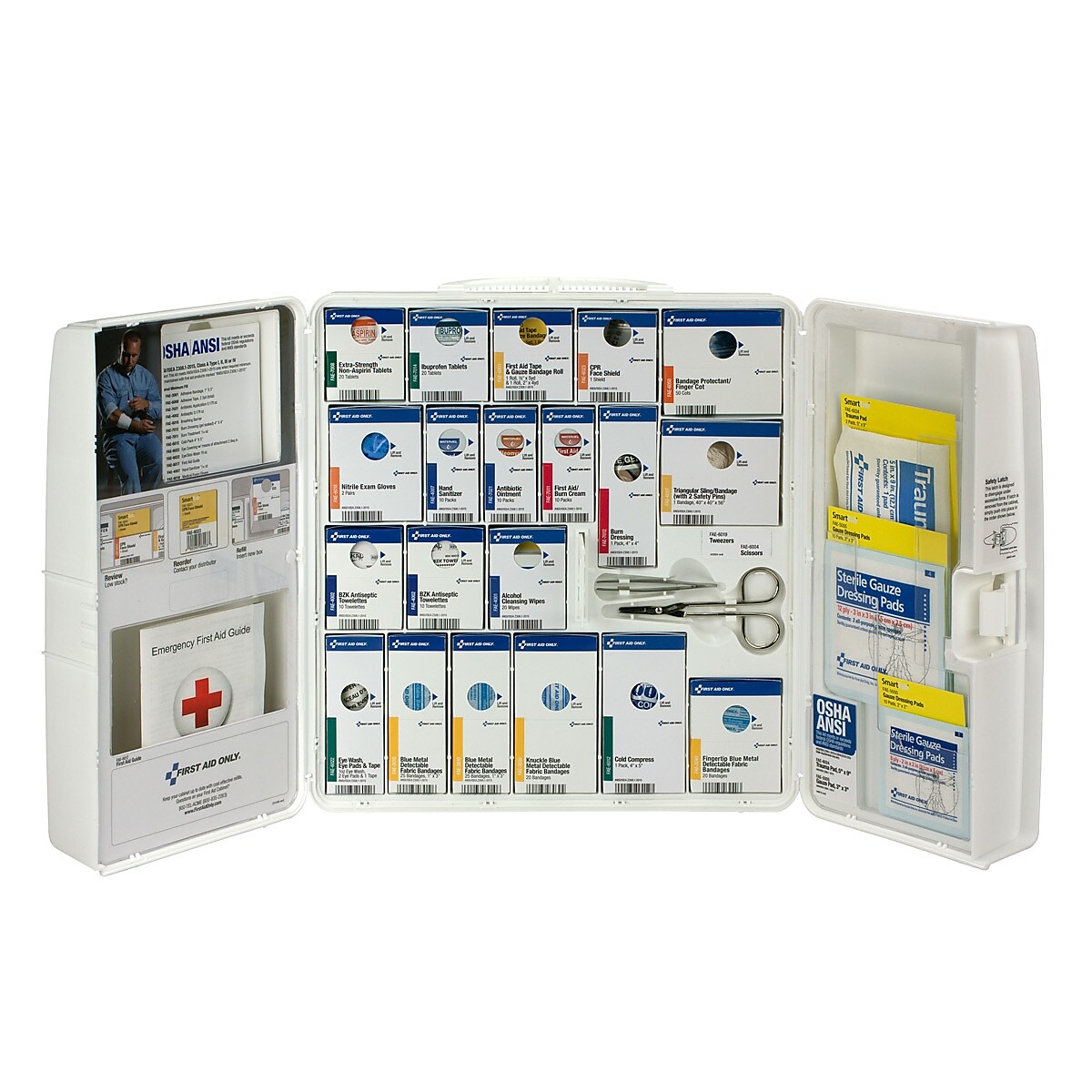 First Aid Only SmartCompliance Food Service Cabinet, ANSI Class A/ANSI 2021, 50 People, 289 Pieces, White, Kit
