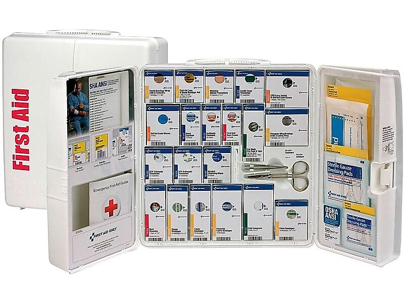 First Aid Only SmartCompliance Office Cabinet, ANSI Class A/ANSI 2021, 50 People, 202 Pieces, White