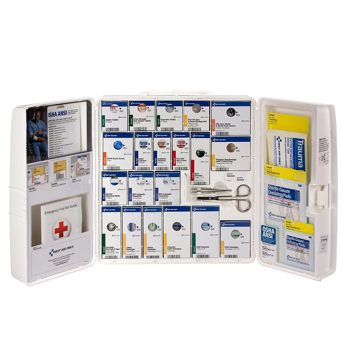 First Aid Only SmartCompliance Office Cabinet, ANSI Class A/ANSI 2021, 50 People, 241 Pieces, White, Kit