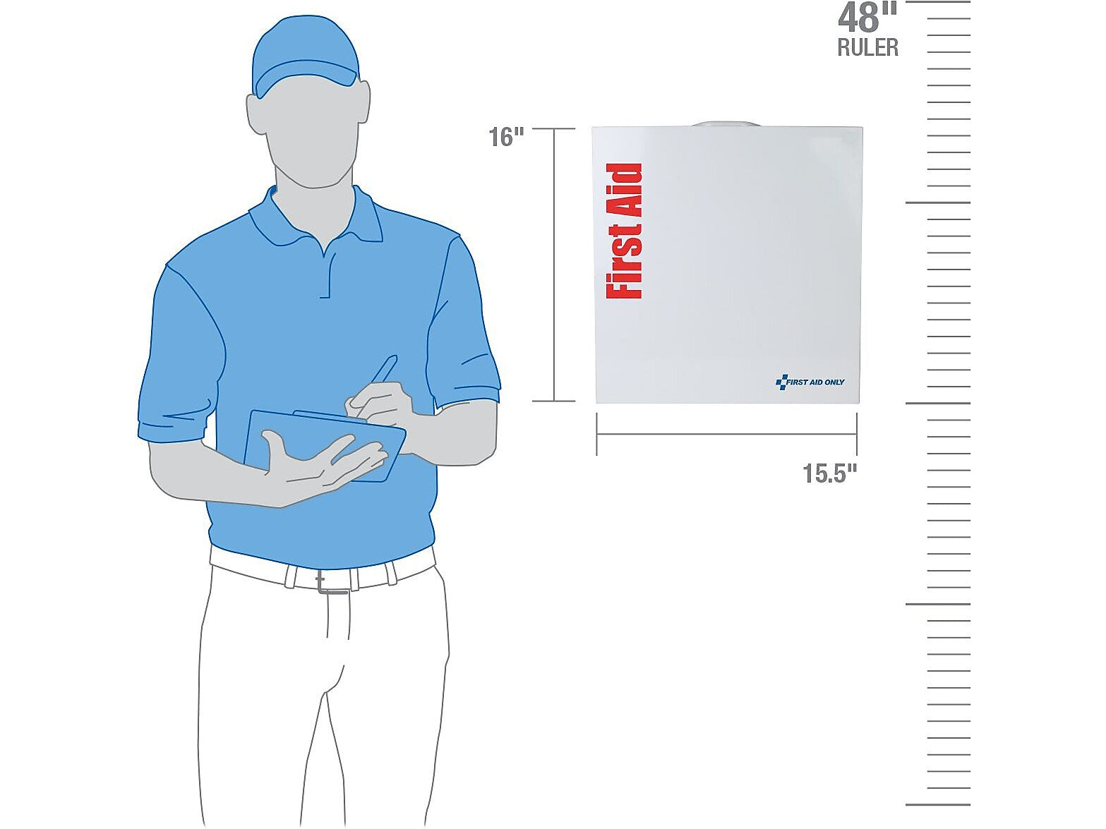 First Aid Only SmartCompliance Office First Aid Cabinet, ANSI Class B, 100 People, 391 Pieces, White