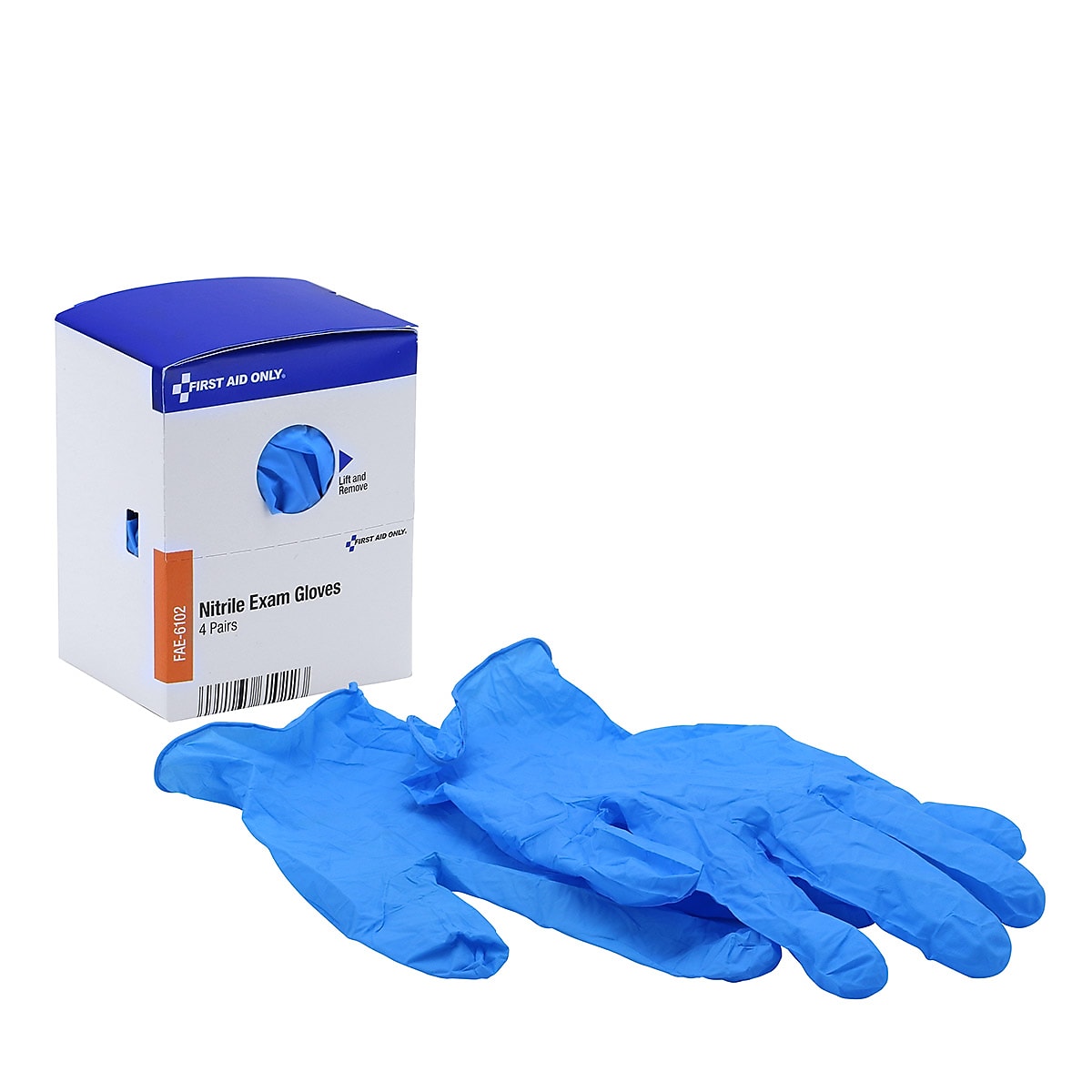 First Aid Only SmartCompliance, Refill, Powder Free Nitrile Exam Gloves, Latex Free, Large, 8/Box