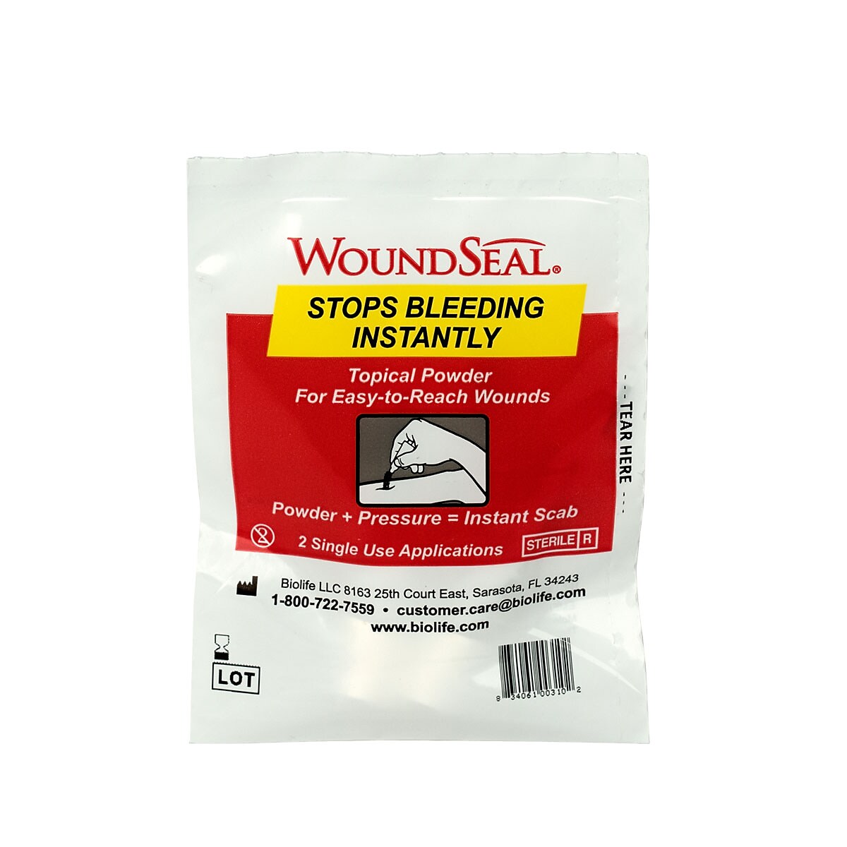 First Aid Only Woundseal Blood Clot Powder, 2/Pack