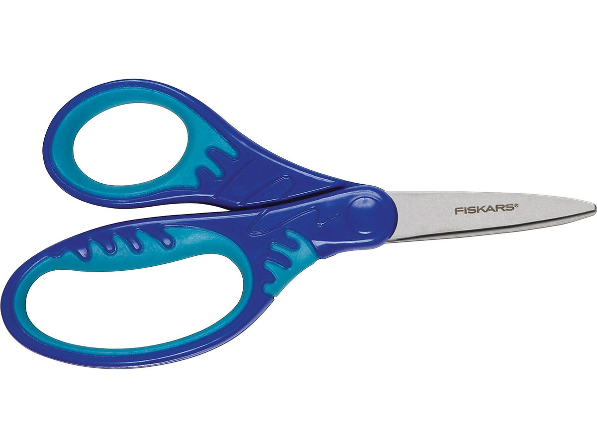 Fiskars Softgrip 5" Stainless Steel Kid's Scissors, Pointed Tip, Assorted Colors