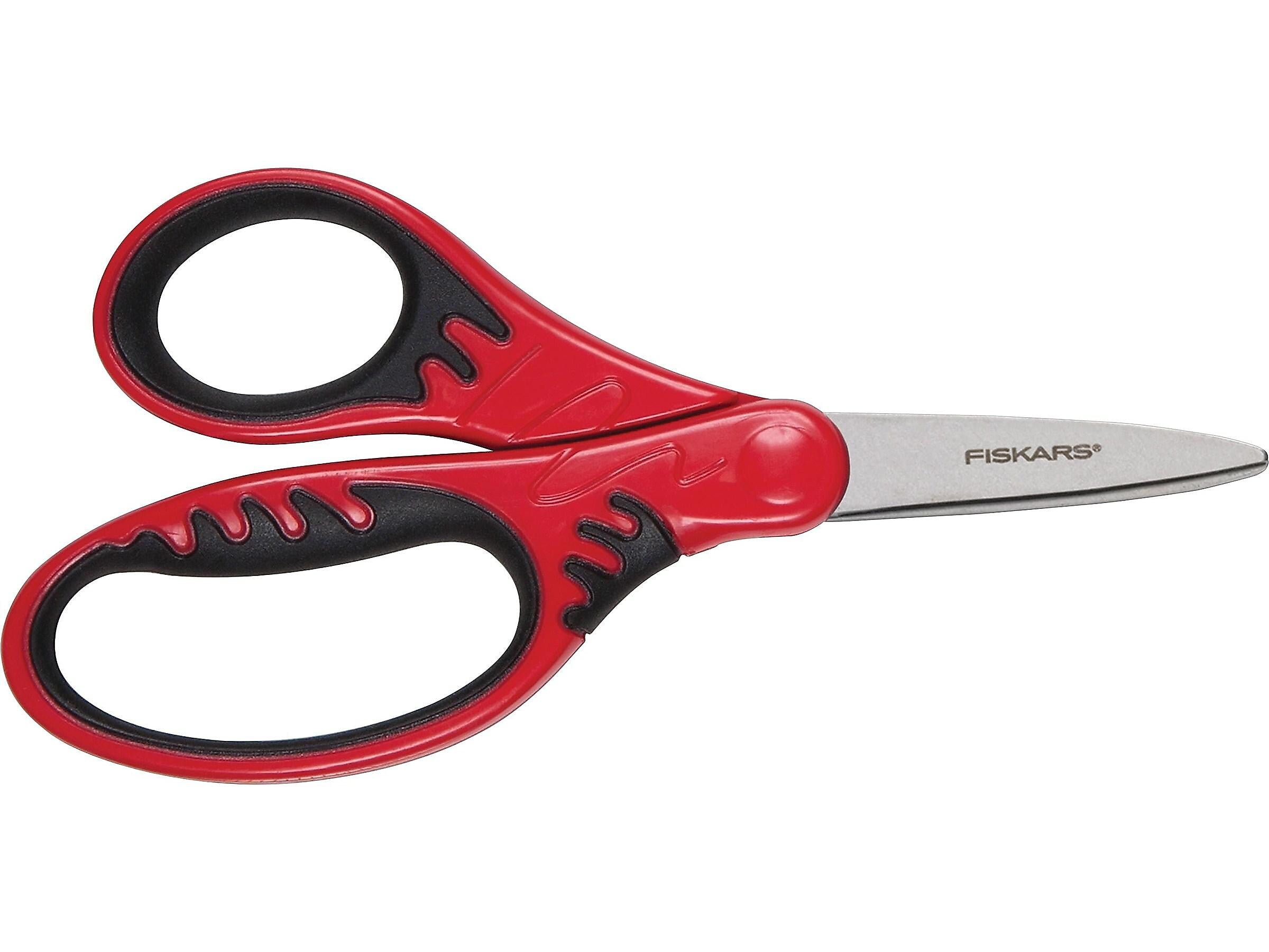 Fiskars Softgrip 5" Stainless Steel Kid's Scissors, Pointed Tip, Assorted Colors