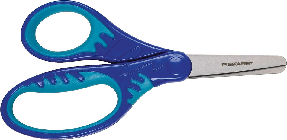 Fiskars SoftGrip 5" Steel Kids Scissors, Blunt Tip, Assorted Colors