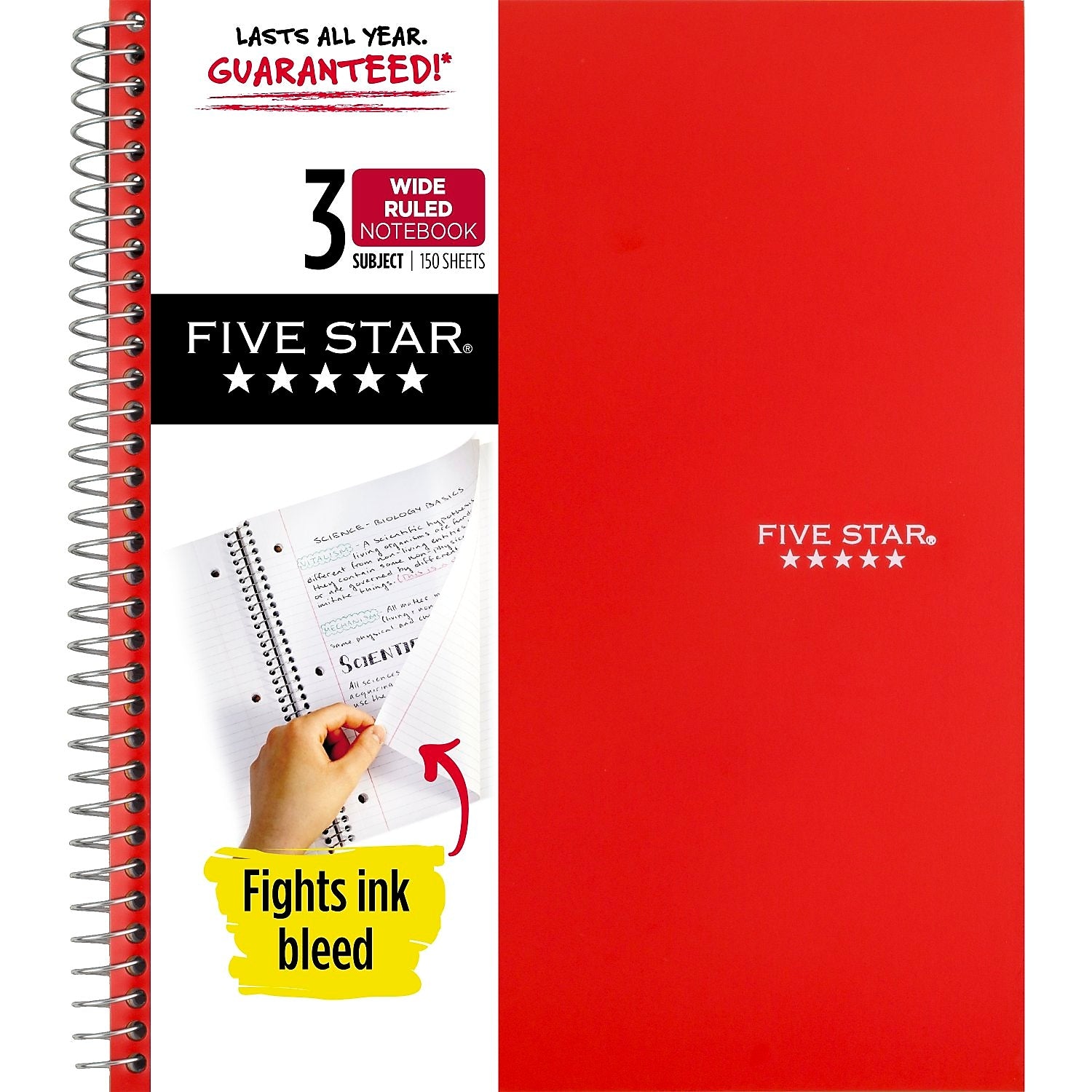 Five Star 3-Subject Notebooks, 8