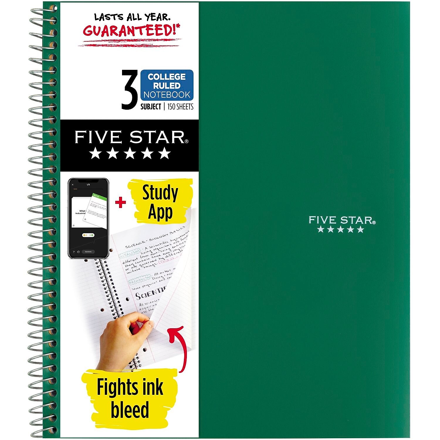 Five Star 3-Subject Notebooks, 8.5