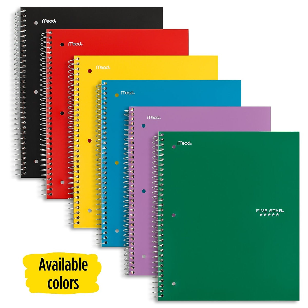Five Star 5-Subject Subject Notebooks, 8