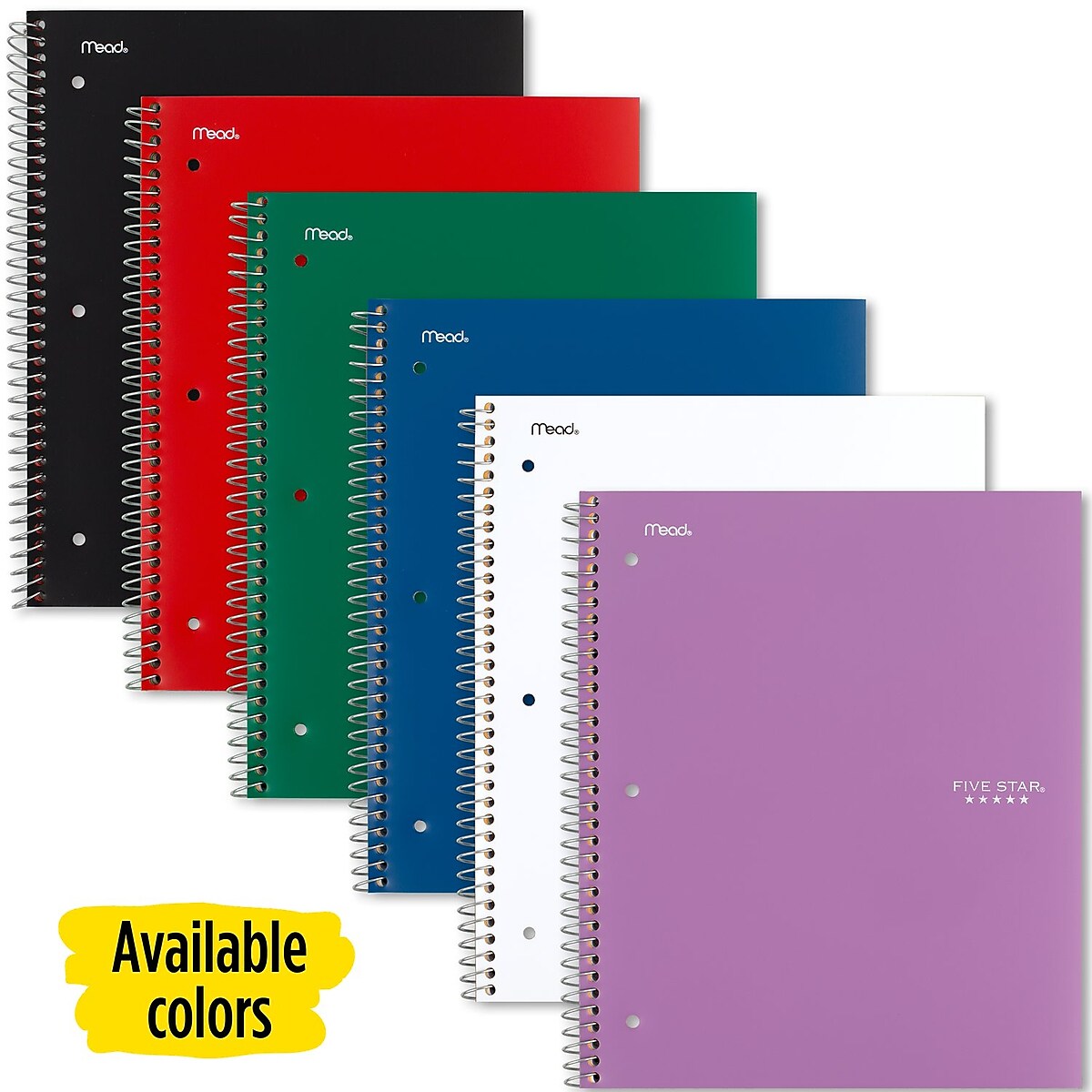 Five Star 5-Subject Subject Notebooks, 8.5