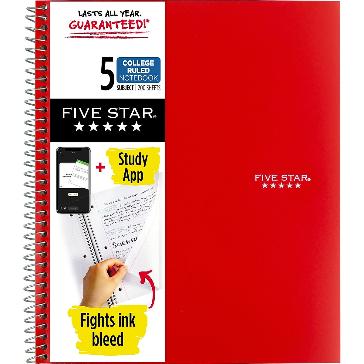 Five Star 5-Subject Subject Notebooks, 8.5