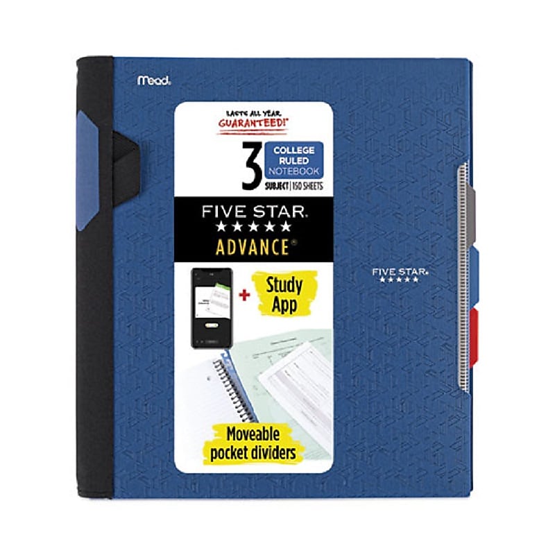 Five Star Advance 3-Subject Notebooks, 8.5