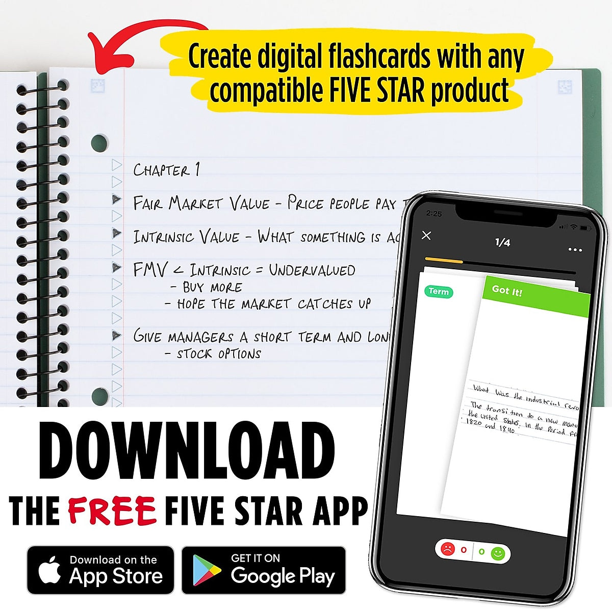 Five Star Advance 3-Subject Notebooks, 8.5