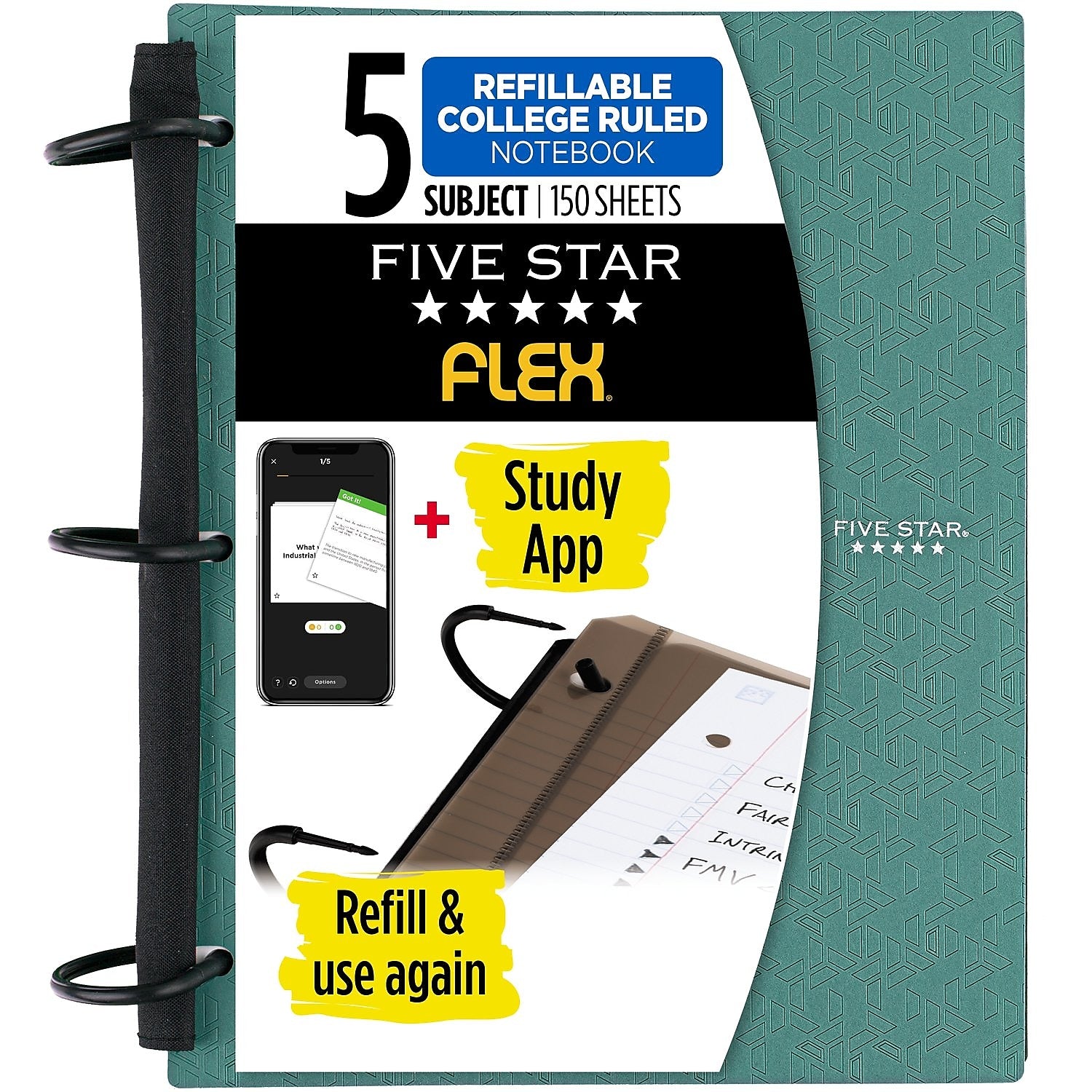 Five Star Flex 5-Subject Subject Notebooks, 8.5