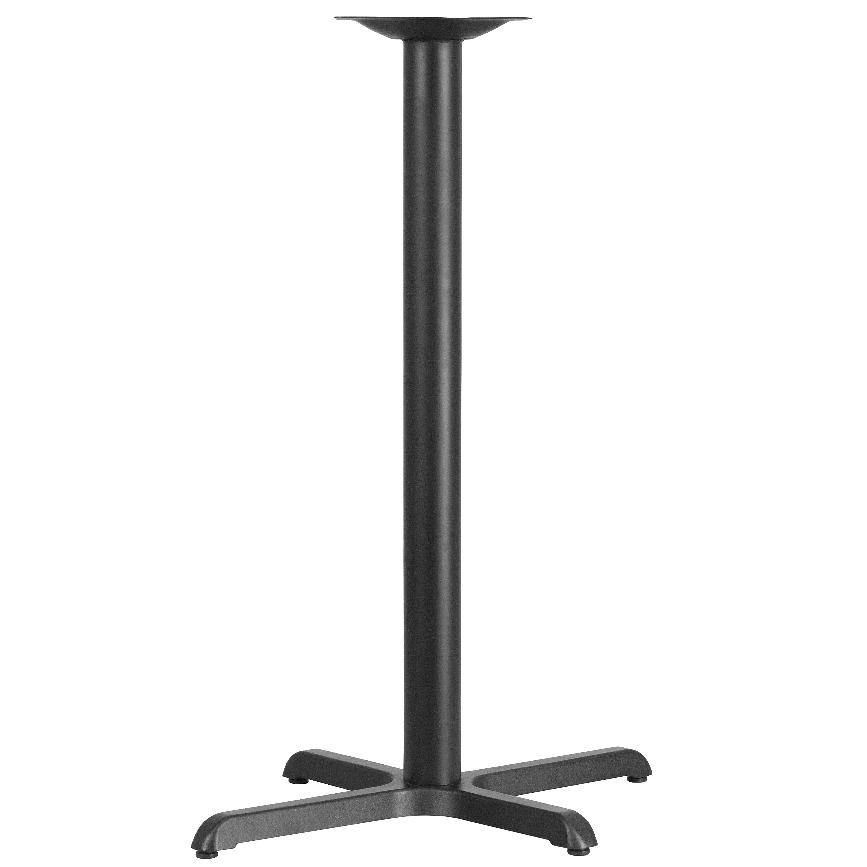 Flash Furniture 22'' x 30'' Restaurant Table X-Base W/3'' Dia. Bar Height Column, Black