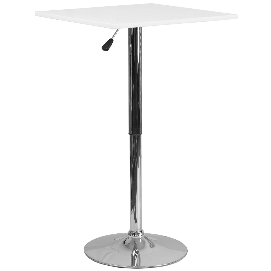 Flash Furniture 23.75'' Square Adjustable-Height White Wood Table