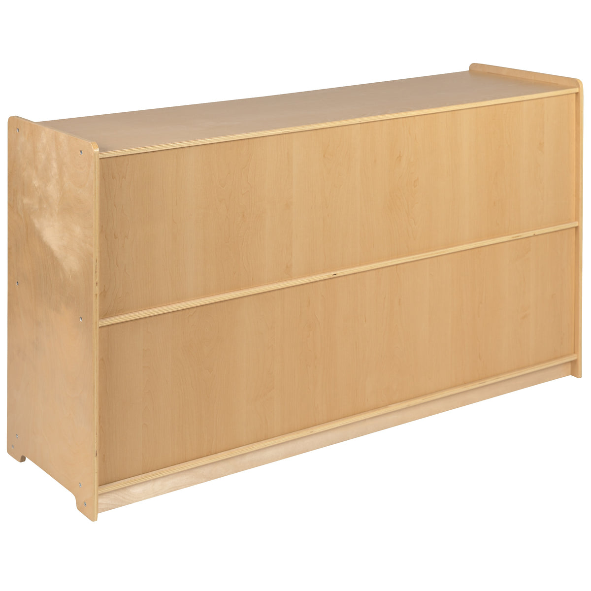 Flash Furniture 30"H x 48"L Wooden 2 Section School Classroom Storage Cabinet, Natural