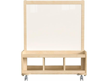 Flash Furniture Bright Beginnings 2-Person Art Station, 39.5", Brown Birch Plywood