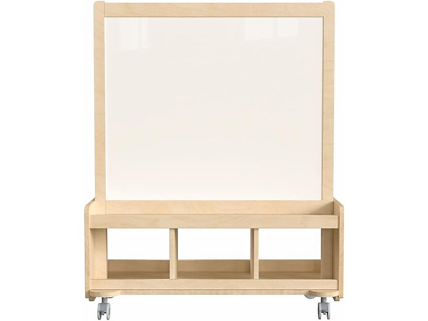 Flash Furniture Bright Beginnings 2-Person Art Station, 39.5", Brown Birch Plywood