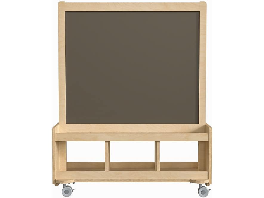 Flash Furniture Bright Beginnings 2-Person Art Station, 39.5", Brown Birch Plywood