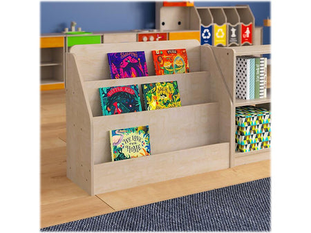 Flash Furniture Bright Beginnings 3-Section Book Display Unit, 25.75"H x 31.5"W x 11.75"D, Brown