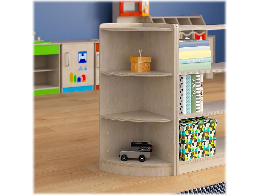 Flash Furniture Bright Beginnings 3-Section Corner Storage Unit, 31.5"H x 16.5"W x 11.75"D, Brown