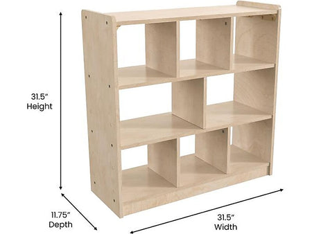 Flash Furniture Bright Beginnings 8-Section Modular Storage Unit, 31.5"H x 31.5"W x 11.75"D, Brown