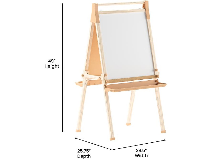 Flash Furniture Bright Beginnings Art Easel, 49", Natural Birch Plywood