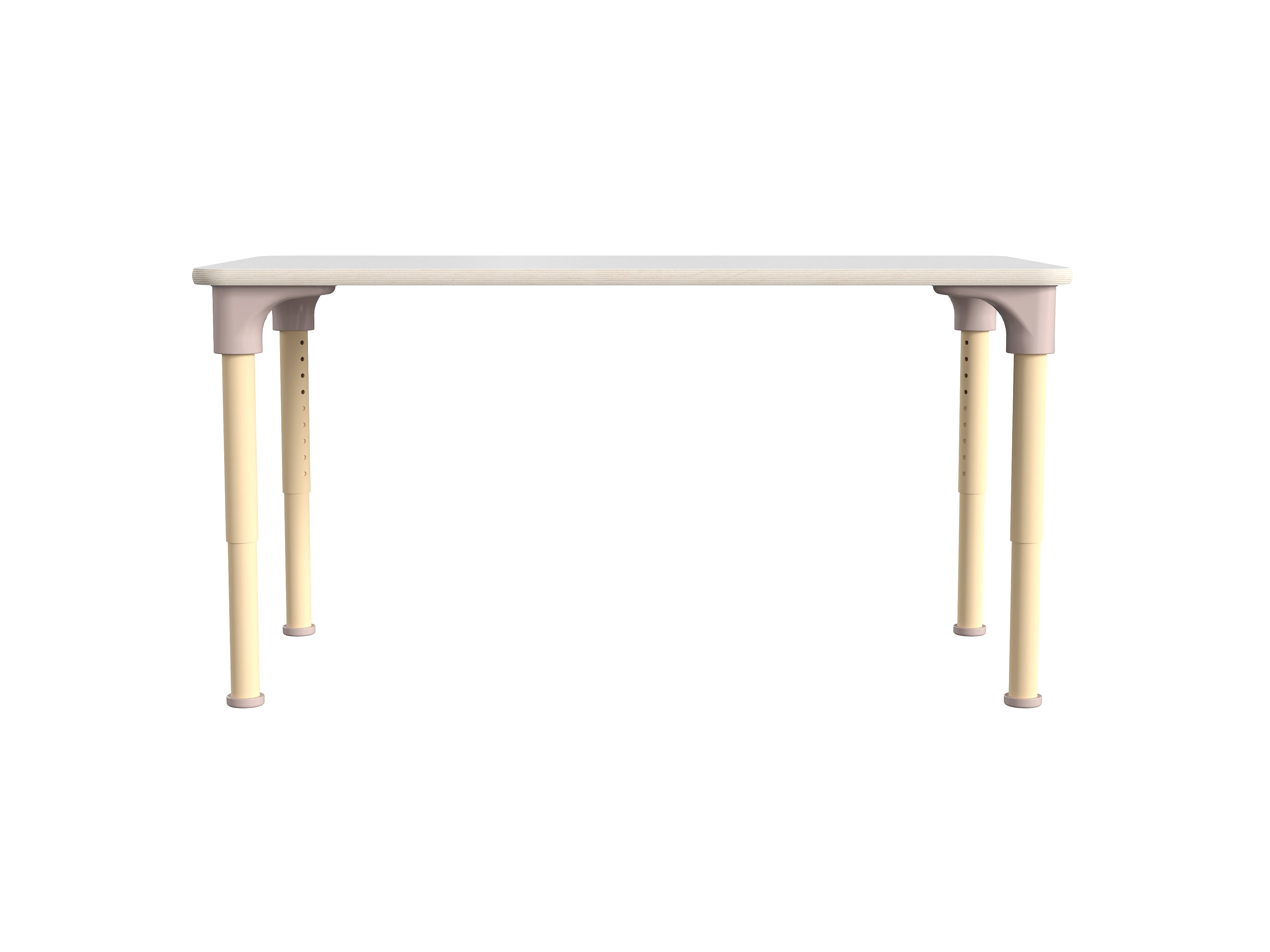 Flash Furniture Bright Beginnings Hercules Rectangular Table, 47" x 24", Height Adjustable, White/Beech