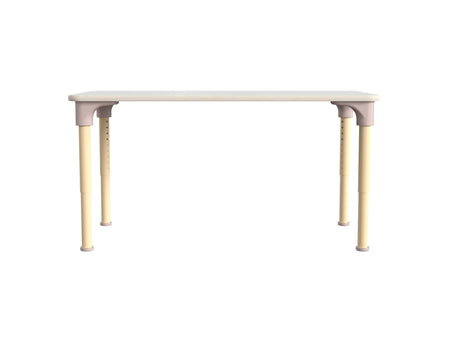 Flash Furniture Bright Beginnings Hercules Rectangular Table, 47" x 24", Height Adjustable, White/Beech