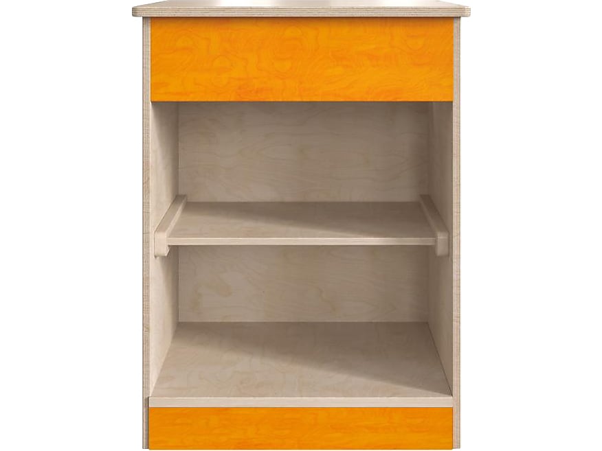 Flash Furniture Bright Beginnings Kids' 2-Shelf Kitchen Cabinet, Brown/Orange