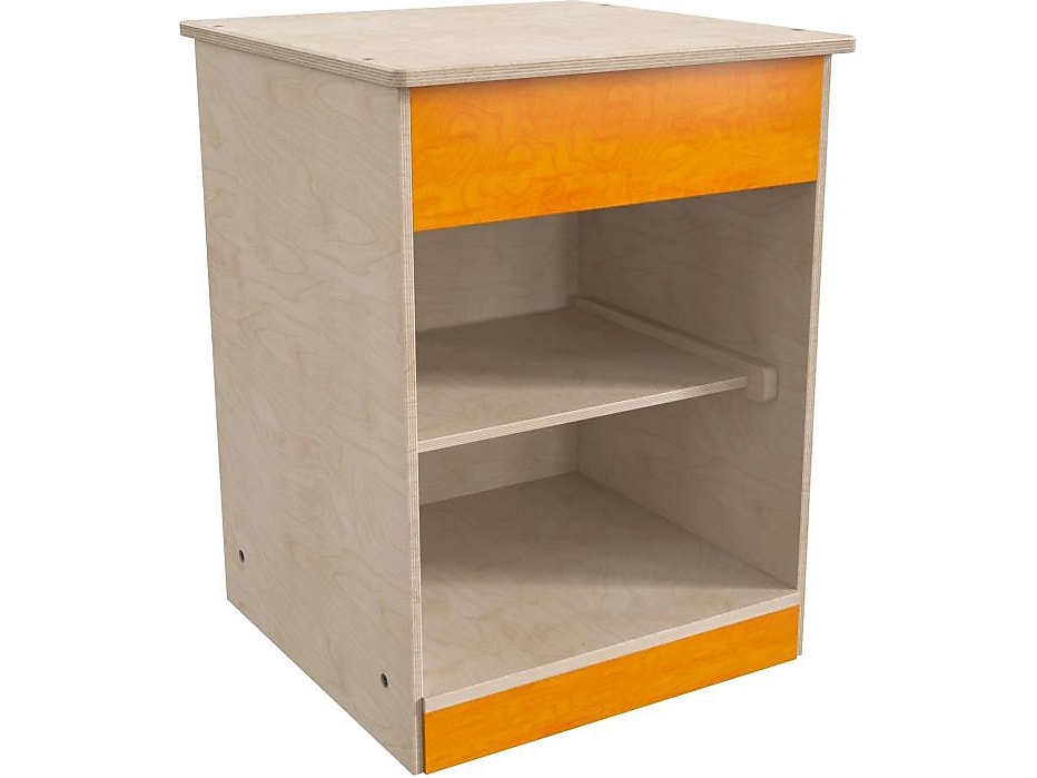 Flash Furniture Bright Beginnings Kids' 2-Shelf Kitchen Cabinet, Brown/Orange