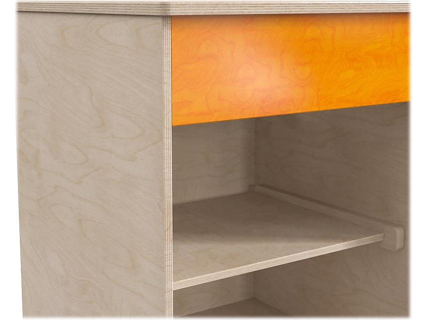 Flash Furniture Bright Beginnings Kids' 2-Shelf Kitchen Cabinet, Brown/Orange