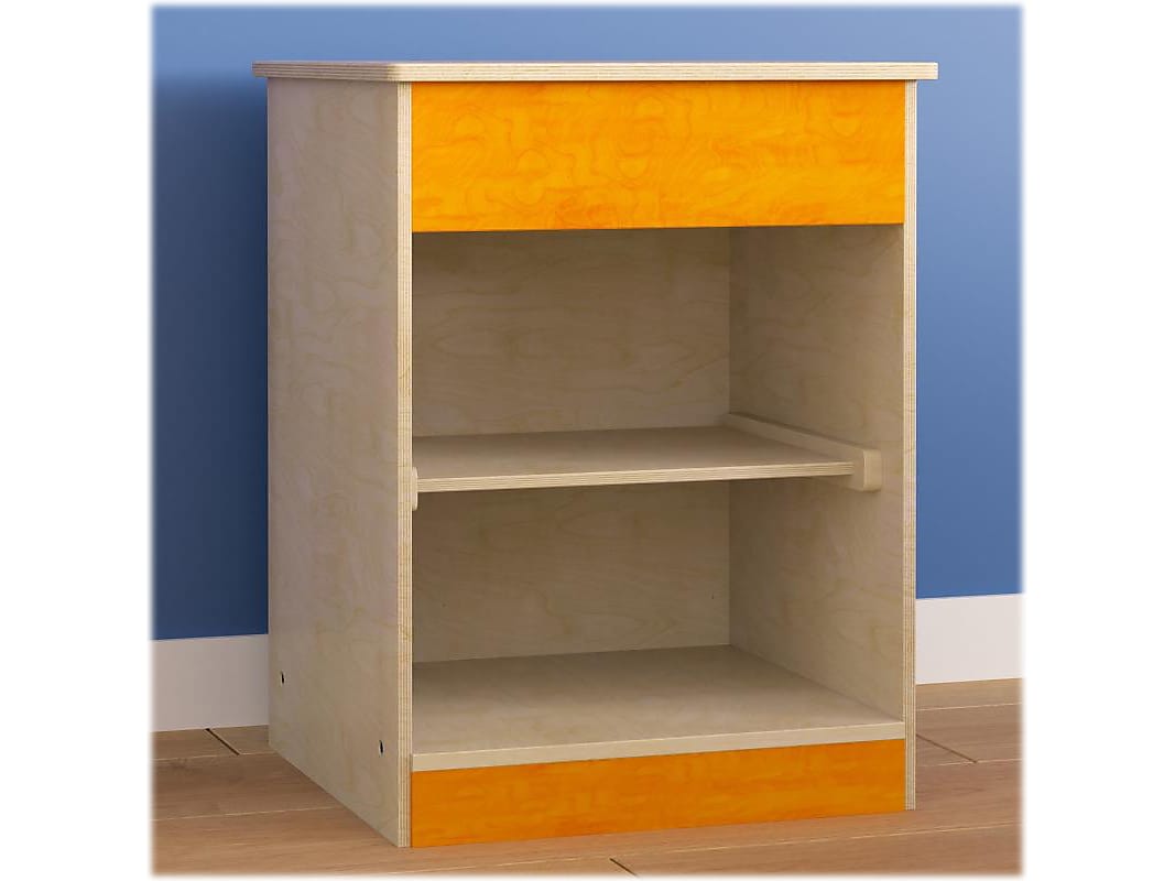 Flash Furniture Bright Beginnings Kids' 2-Shelf Kitchen Cabinet, Brown/Orange
