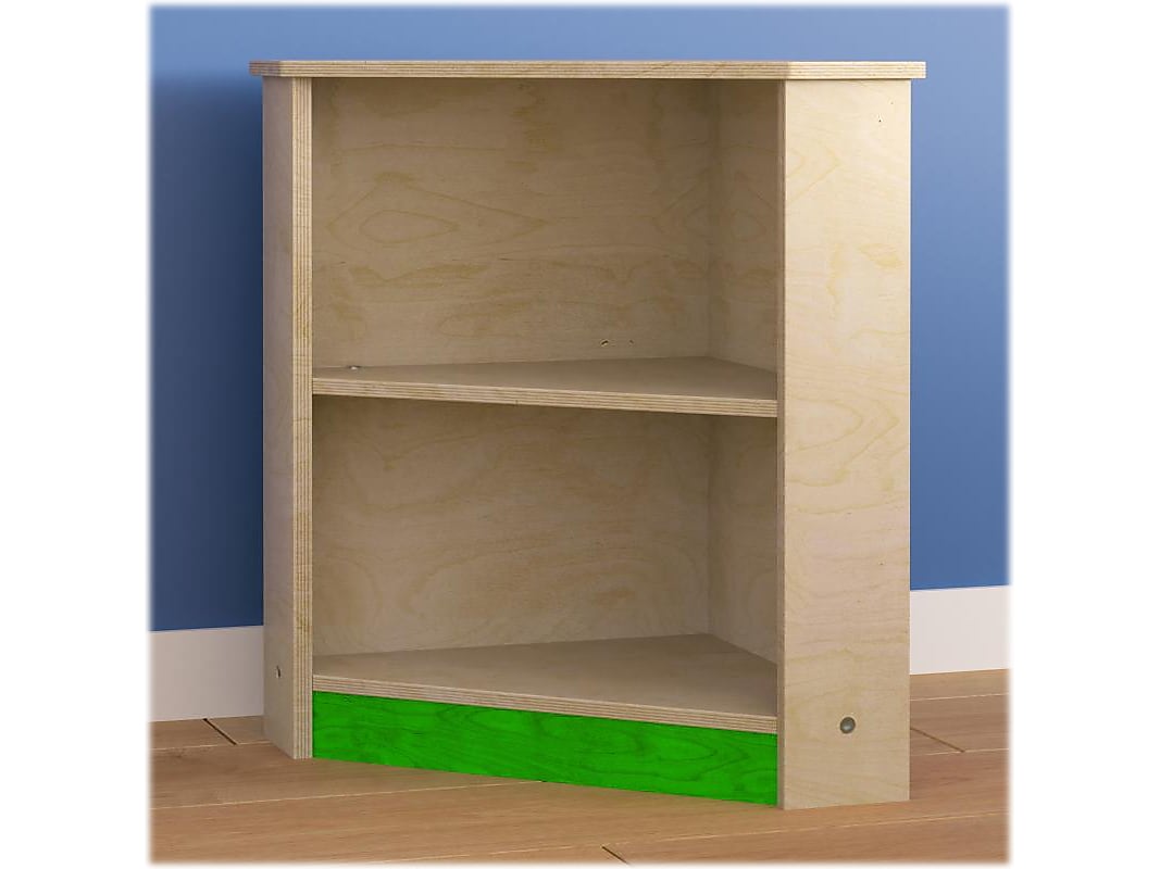 Flash Furniture Bright Beginnings Kids' 2-Tier Corner Kitchen Cabinet, Brown/Green