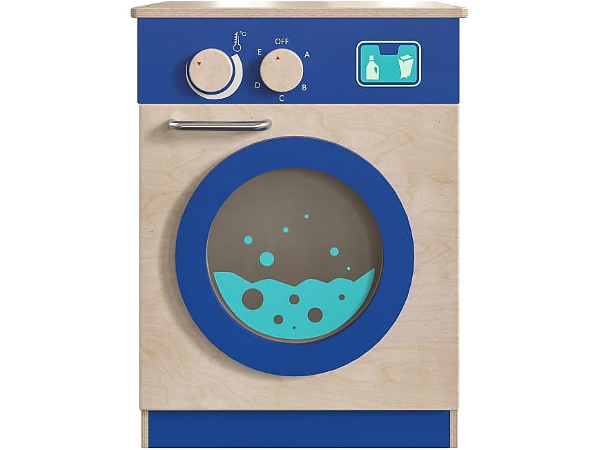 Flash Furniture Bright Beginnings Kids' Washing Machine with Integrated Storage, Brown/Blue