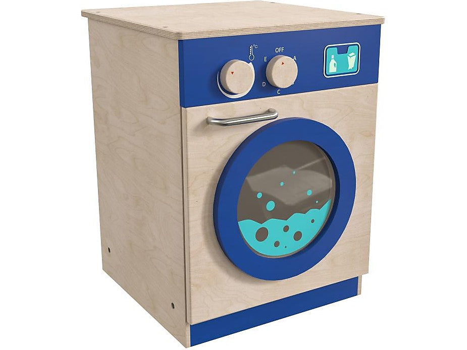 Flash Furniture Bright Beginnings Kids' Washing Machine with Integrated Storage, Brown/Blue