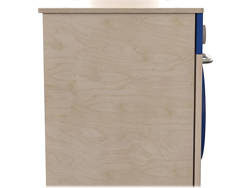 Flash Furniture Bright Beginnings Kids' Washing Machine with Integrated Storage, Brown/Blue