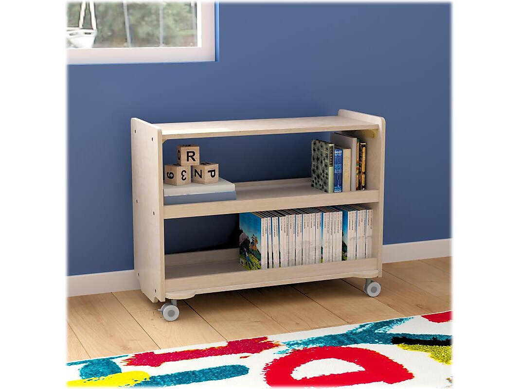 Flash Furniture Bright Beginnings Mobile 2-Section Storage Cart, 24.5